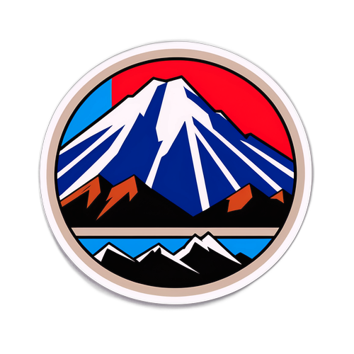 Adesivo Moderno com a Bandeira do Povo e Montanha Illimani