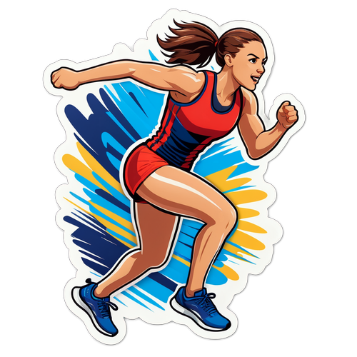 Sticker van Alisha Lehmann die sprintend in actie is