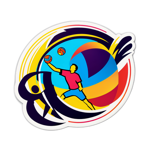 Dynamic Volleyball Match Highlight Sticker