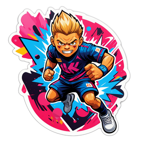 Vibrant na Sticker ng Kon Knueppel sa Action-Packed Game Moment