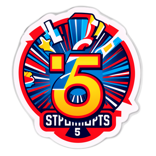 מדבקת ספורט מספר '5'