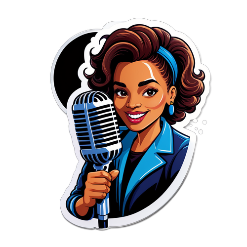 Arte de Adesivo - Loide Augusto com Microfone