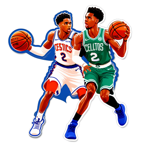 Sticker ng Dramatic Play sa Basketball - Thunder vs Celtics Showdown