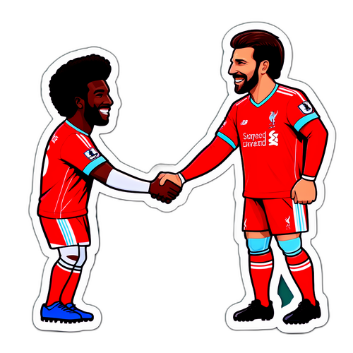 Stiker Seronok Pemain Liverpool dan Newcastle Bersalaman