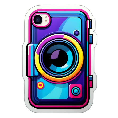 Autocollant futuriste représentant l'iPhone 16