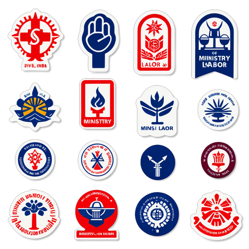Stickers cu simbolurile Ministerului Muncii