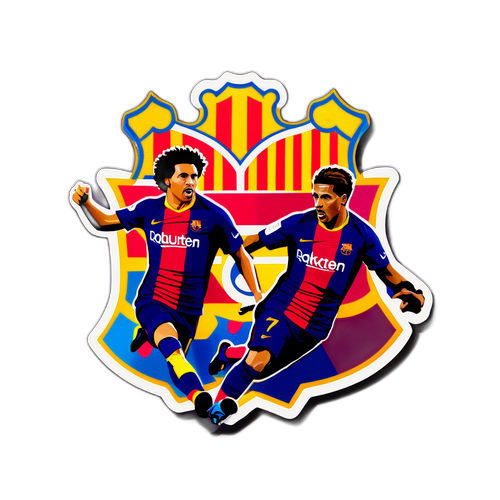 Actionfylt klistremerke av Barcelona vs PSG