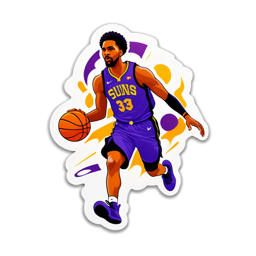 Vibrant na Sticker ng Tema ng Basketball para sa Suns vs Warriors