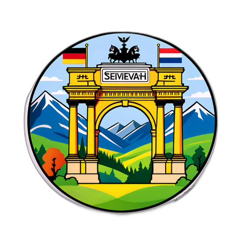 Peisaje germane și slovace sub un arc al triumfului