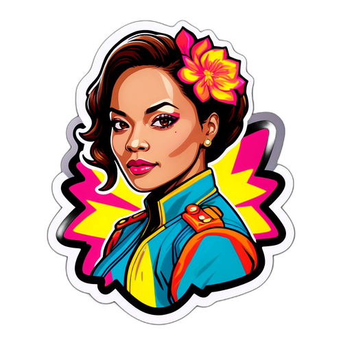 Sticker na Naglalarawan ng Pagsasakatawang si Janet Napoles na may Modernong Estilo