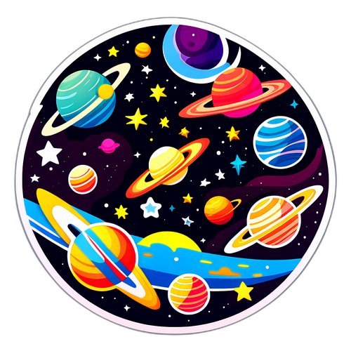 Uzay Temalı Sticker