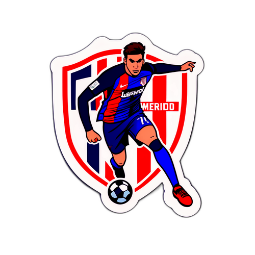 สติกเกอร์ Atlético Madrid พร้อมภาพนักฟุตบอล
