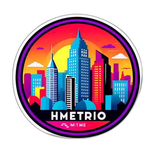 Stiker HMetro dengan Latar Belakang Perbandaran