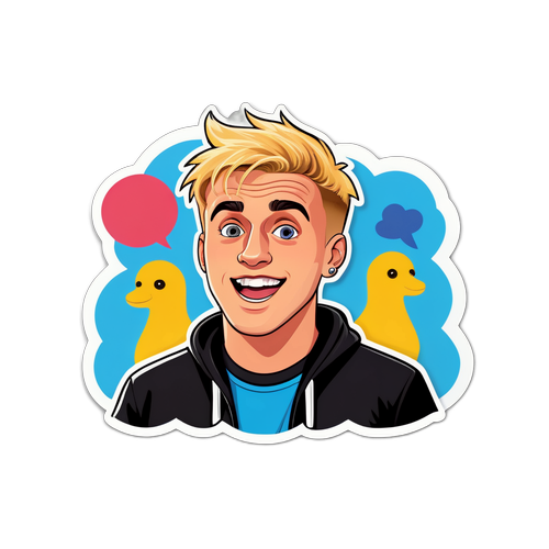 재크 폴의 유머러스한 순간을 표현한 만화 스타일 스티커