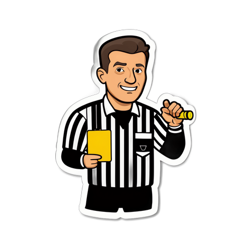 Morsom fotballdommer-sticker