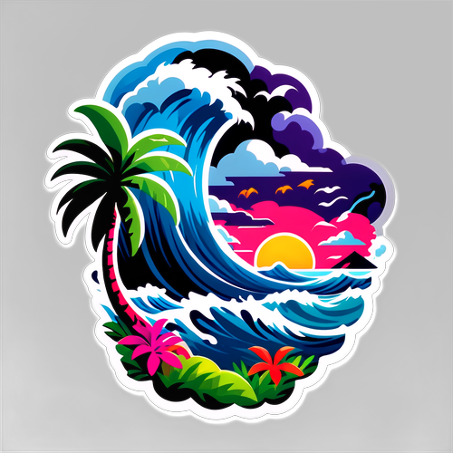 Sticker phong cảnh bão nhiệt đới