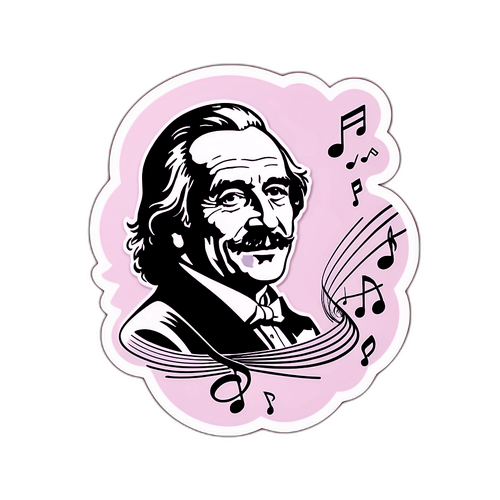 Autocollant de Didier Barbelivien avec des notes musicales