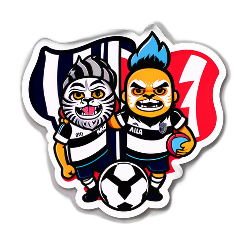 Whimsical Football Rivalry Mascots