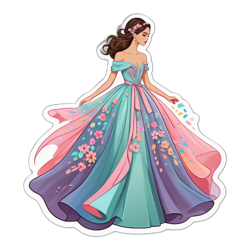 Valentino-kjole med blomster