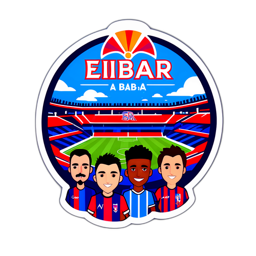 สติกเกอร์ Eibar featuring นักกีฬาคาร์ตูน