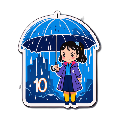 女人在雨中撑伞
