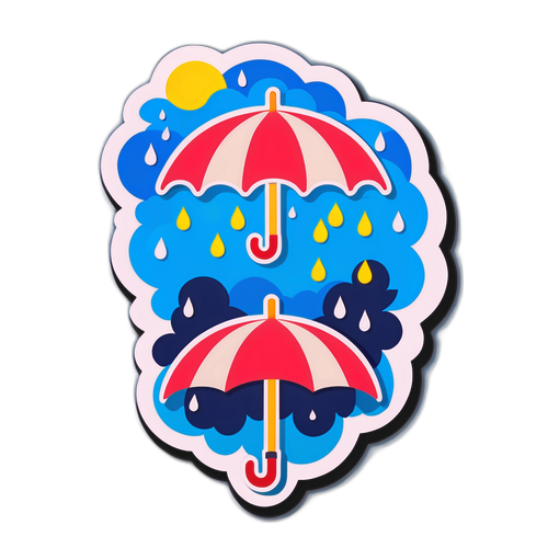 Stiker Cuaca Ceria untuk Hari Hujan