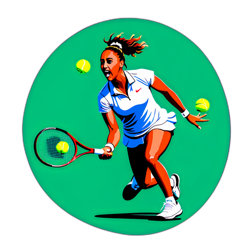 Dynamic Tennis Illustration of Madison Keys