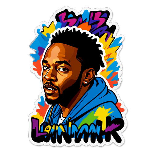 Sticker in urban kunststijl voor Kendrick Lamar