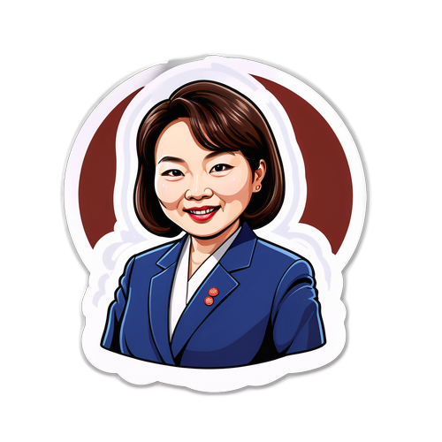 유머러스한 초이 민희 의원 캐리커쳐 스티커