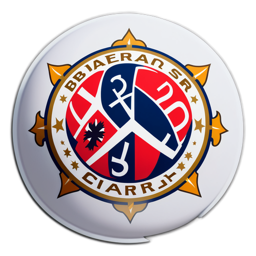 Sticker de un balón con los escudos fusionados de Bayern y PSG, simbolizando la rivalidad