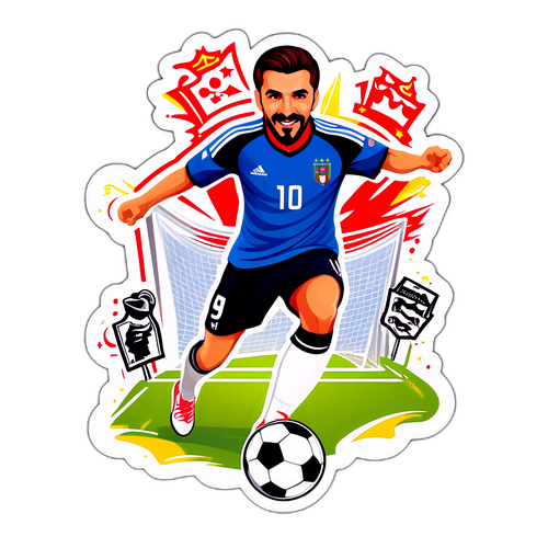 Sticker von Mehmet Scholl im Fußballtrikot