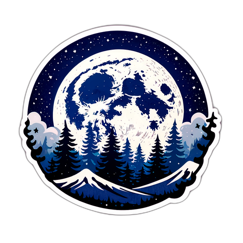 Sticker Representativo de la Luna Llena de Diciembre