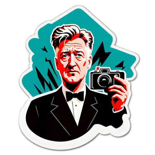 Stylisierter David Lynch mit Kamera