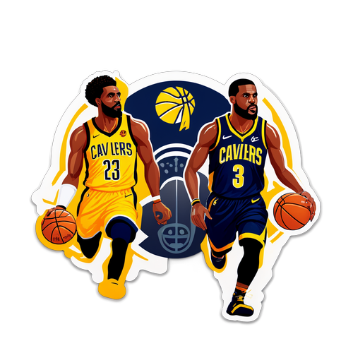 Stiker Bertema Bola Basket Cavaliers vs Pacers
