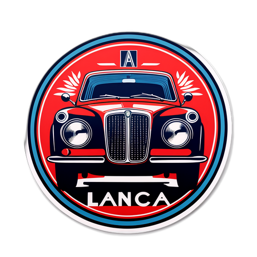 Αυτοκόλλητο Lancia με το εμβληματικό λογότυπο και vintage γραμμές