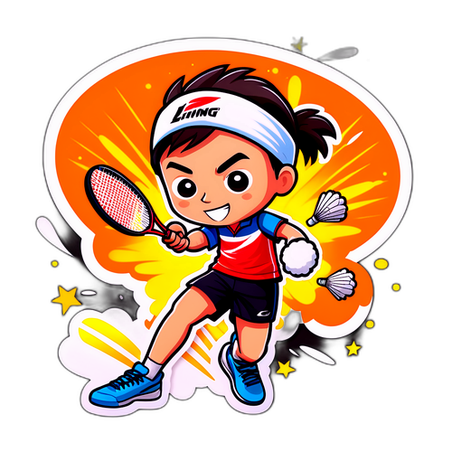 Pemain Badminton Kartun yang Comel