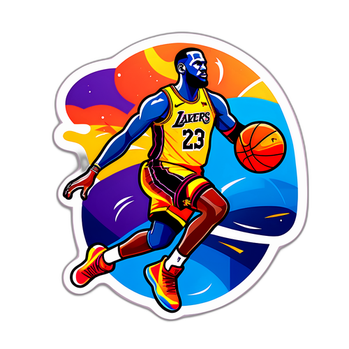 En stiliserad illustration av LeBron James i aktion