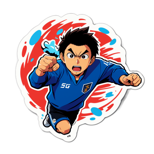 描繪青山真司的比賽場景