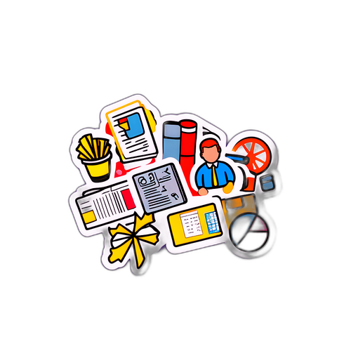 สติ๊กเกอร์ผู้จัดการกับอุปกรณ์ทำงาน