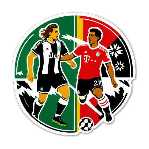 Reprezentare artistică a confruntării Mönchengladbach vs Bayern