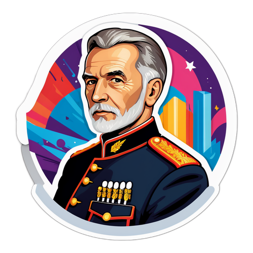 Grafika przedstawiająca Gen. Nastarowicza w jego środowisku zawodowym