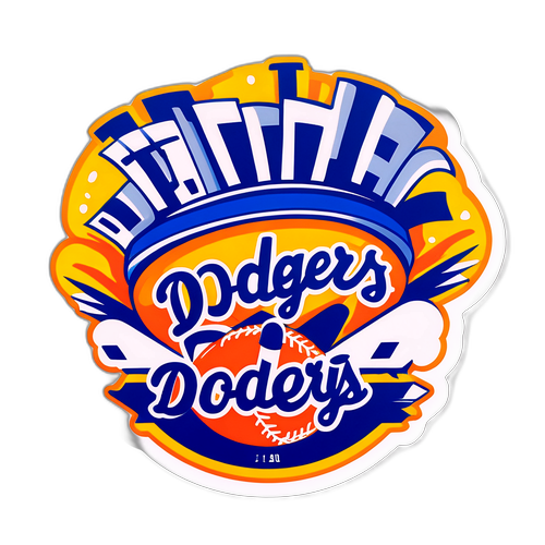 ドジャースのゲームデーを応援するカラフルなデザイン