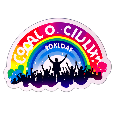 Coldplay-logotyp i regnbågens färger