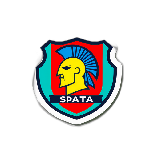 Autocolant minimalist cu stema iconică a Spartiei