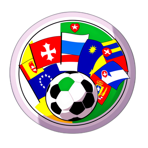 Sticker bóng đá với cờ Slovenia và Kosovo