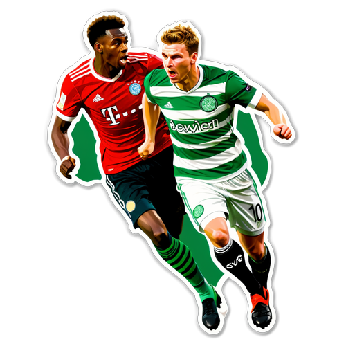 Stiker Pertandingan Sepak Bola Celtic vs Bayern