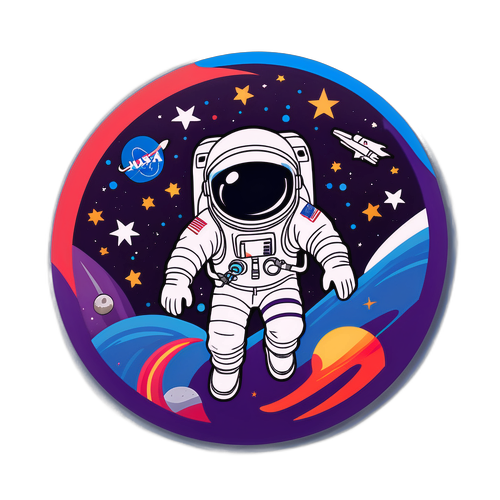 NASA logo modern dizájnnal, asztronauta karakterekkel
