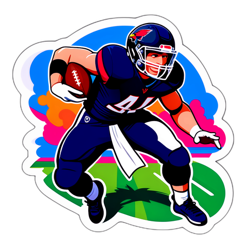 Sleek and Modern Sticker of Brock Wright in Action