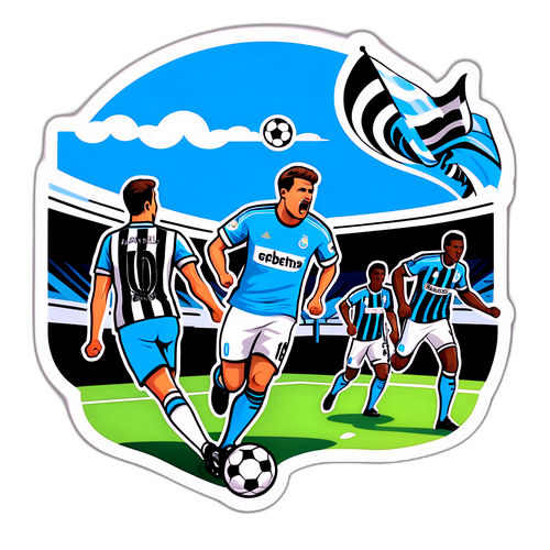 Jalkapalloteemainen tarra: Marseille vs. Newcastle United