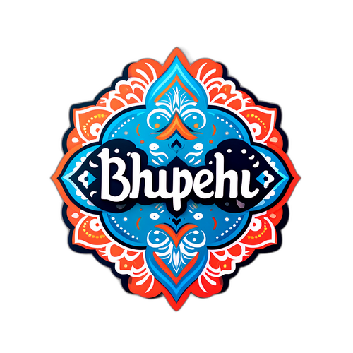 भारतीय पारंपरिक पैटर्न के साथ 'भूपेन बोरा' का नाम